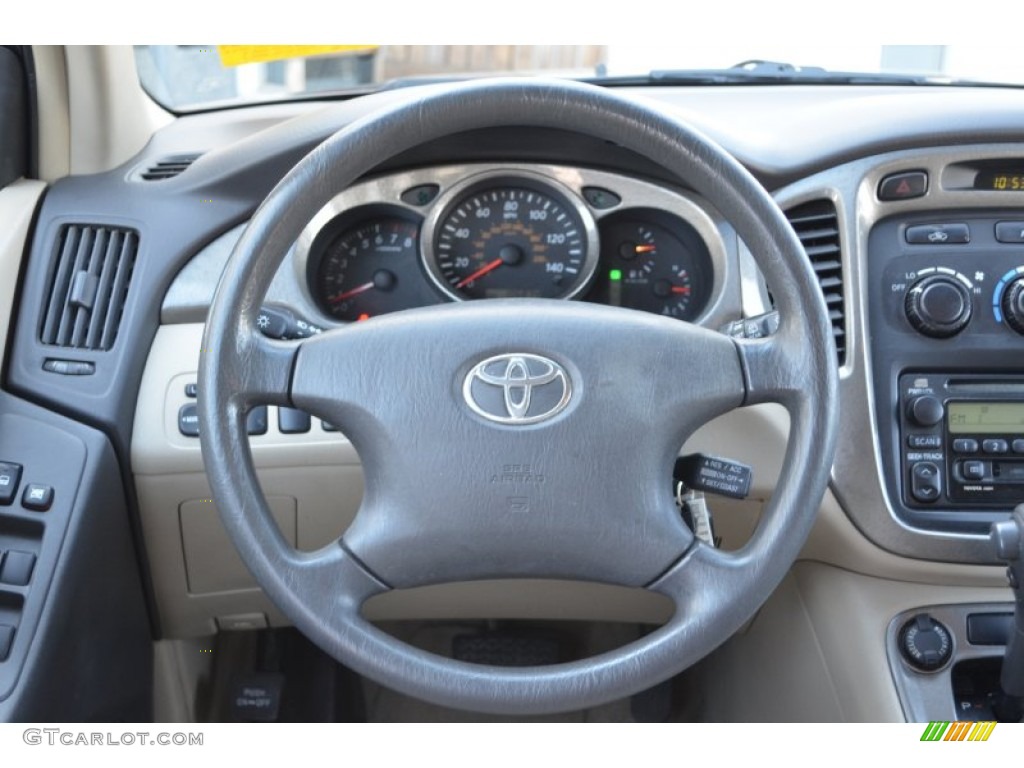 2003 Toyota Highlander V6 Charcoal Steering Wheel Photo #78854488