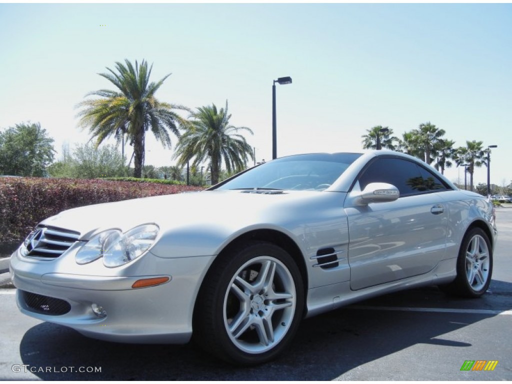 Brilliant Silver Metallic 2003 Mercedes-Benz SL 500 Roadster Exterior Photo #78855493