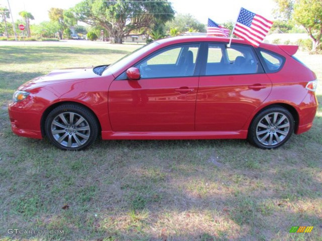 Lightning Red 2009 Subaru Impreza WRX Wagon Exterior Photo #78855791