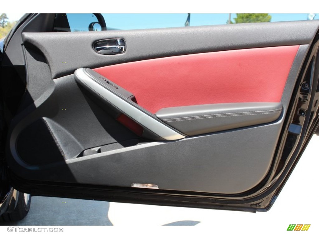 2011 Nissan Altima 3.5 SR Coupe Red Door Panel Photo #78858568