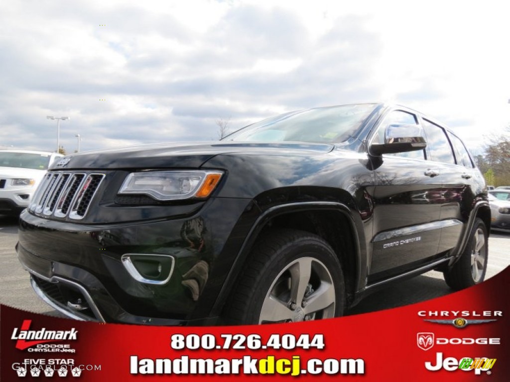 2014 Grand Cherokee Overland 4x4 - Black Forest Green Pearl / Overland Morocco Black photo #1