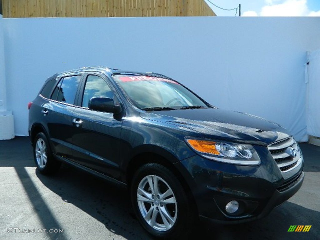 2012 Santa Fe Limited - Twilight Black / Beige photo #1