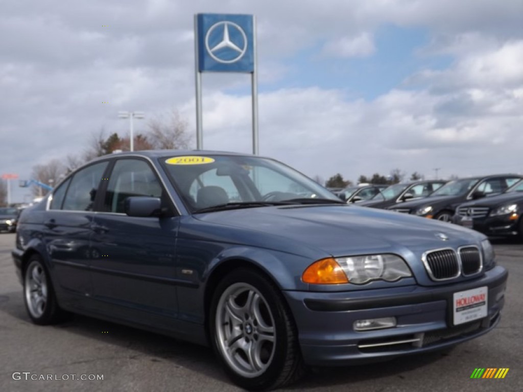 2001 3 Series 330i Sedan - Steel Blue Metallic / Grey photo #3