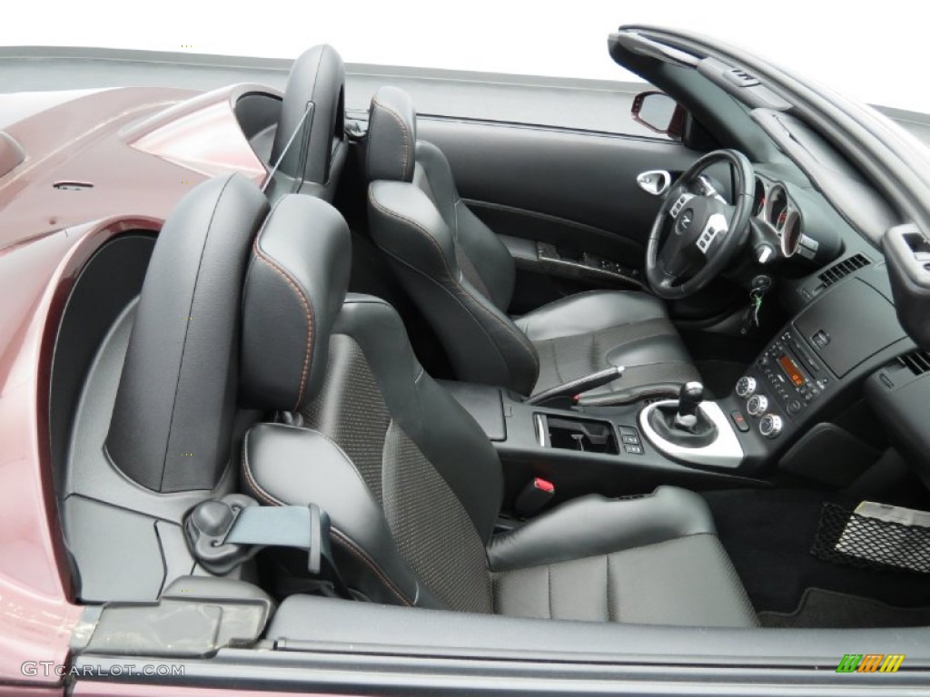 Charcoal Leather Interior 2006 Nissan 350Z Touring Roadster Photo #78863512