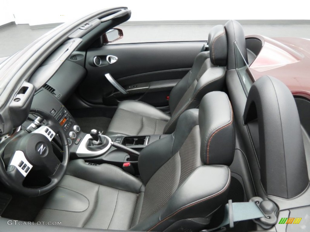 Charcoal Leather Interior 2006 Nissan 350Z Touring Roadster Photo #78863530