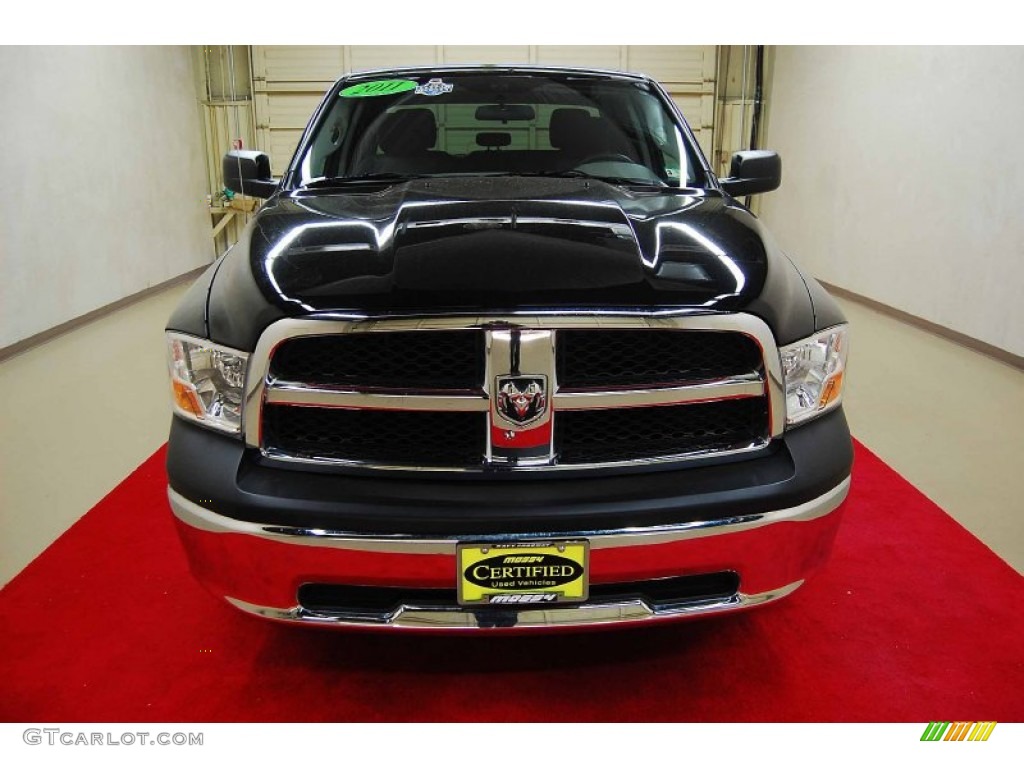 2011 Ram 1500 ST Quad Cab - Brilliant Black Crystal Pearl / Dark Slate Gray/Medium Graystone photo #2