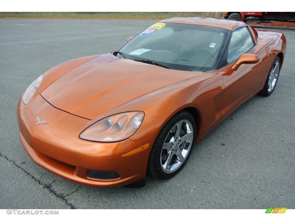 2007 Corvette Coupe - Atomic Orange Metallic / Ebony photo #1