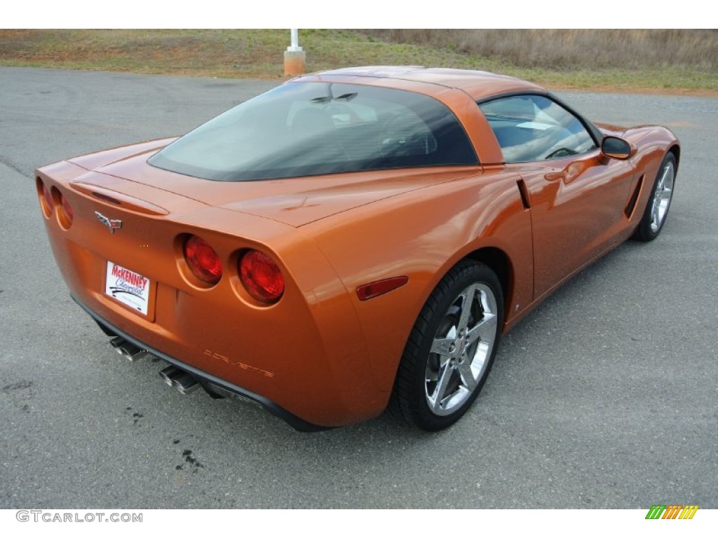 2007 Corvette Coupe - Atomic Orange Metallic / Ebony photo #5