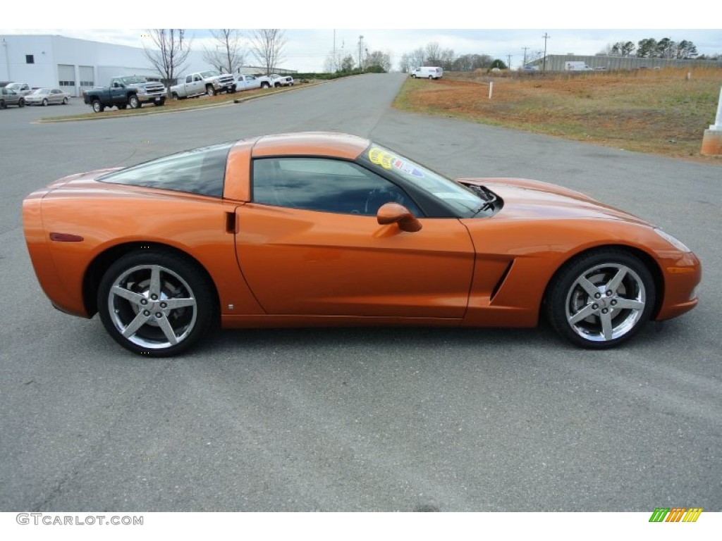 2007 Corvette Coupe - Atomic Orange Metallic / Ebony photo #6