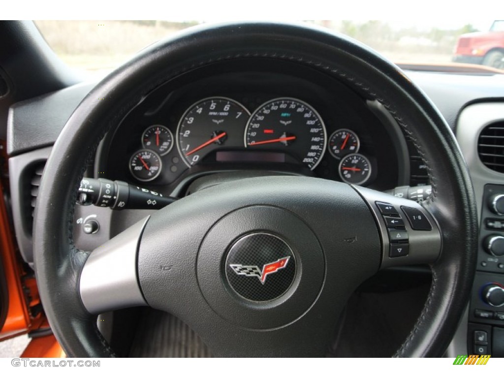 2007 Chevrolet Corvette Coupe Ebony Steering Wheel Photo #78866452