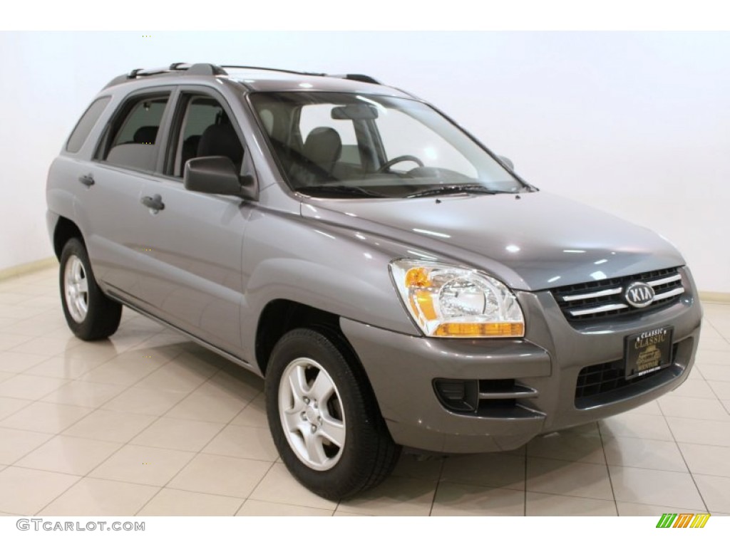 2008 Sportage LX - Steel Silver Metallic / Black photo #1