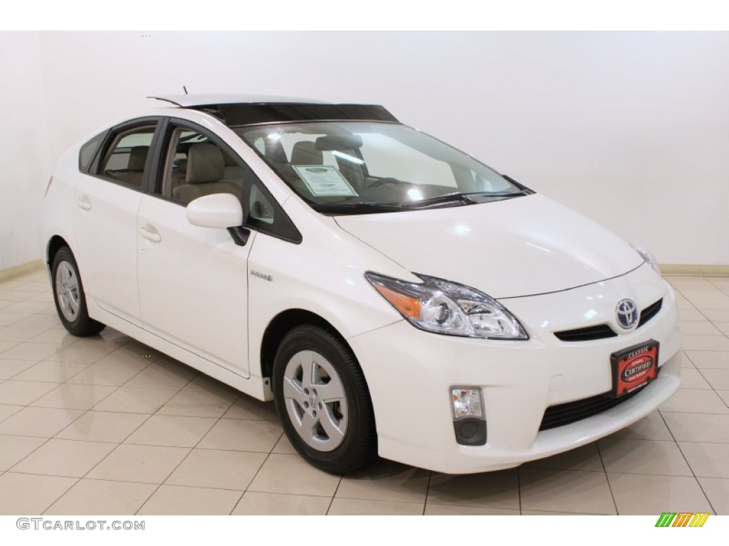 2010 Prius Hybrid IV - Blizzard White Pearl / Bisque photo #1