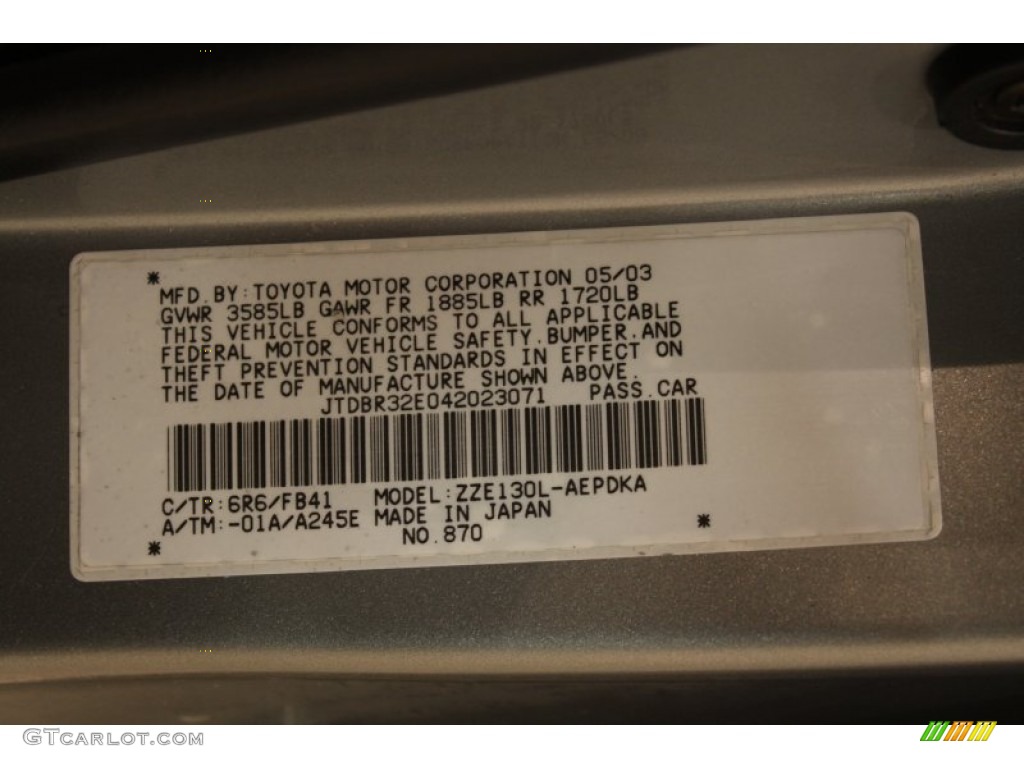 2004 Corolla CE - Mineral Green / Pebble Beige photo #16