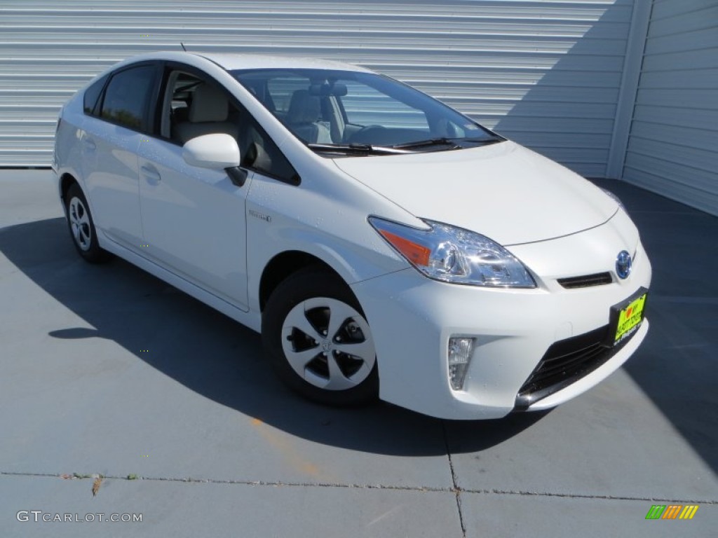 2013 Prius Two Hybrid - Blizzard White Pearl / Misty Gray photo #1