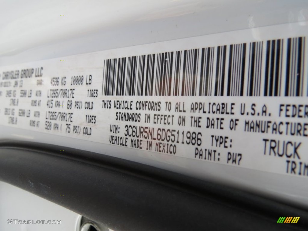 2013 Ram 2500 Laramie Mega Cab 4x4 Color Code Photos