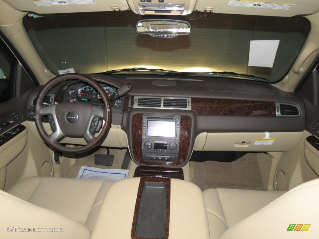 2013 Yukon XL Denali AWD - White Diamond Tricoat / Cocoa/Light Cashmere photo #4