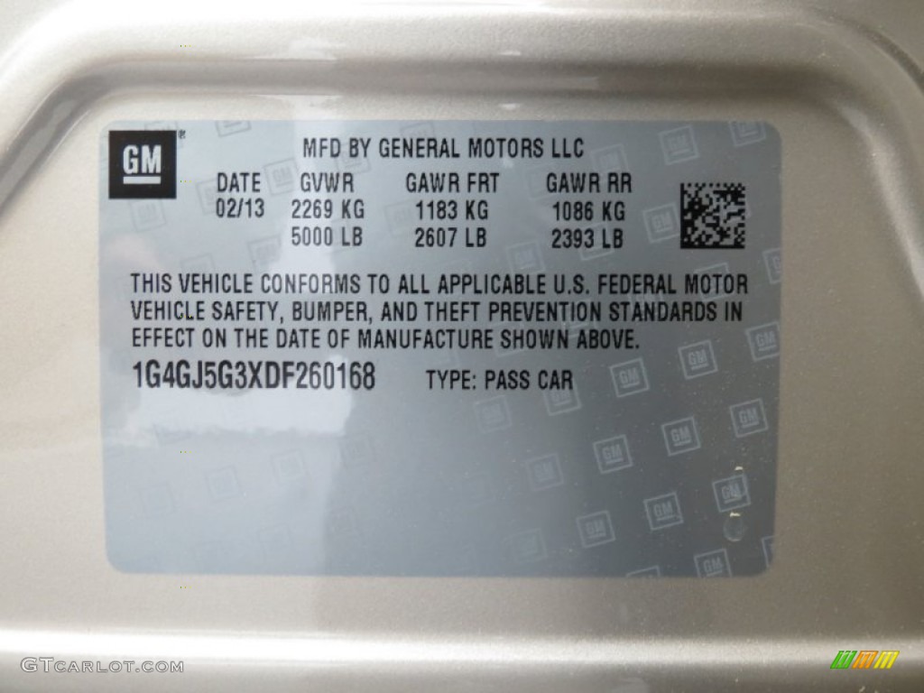 2013 Buick LaCrosse FWD Info Tag Photo #78885967