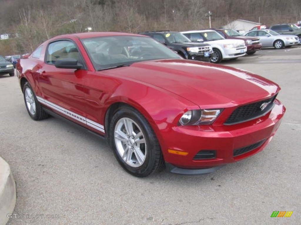 2011 Mustang V6 Coupe - Red Candy Metallic / Stone photo #5