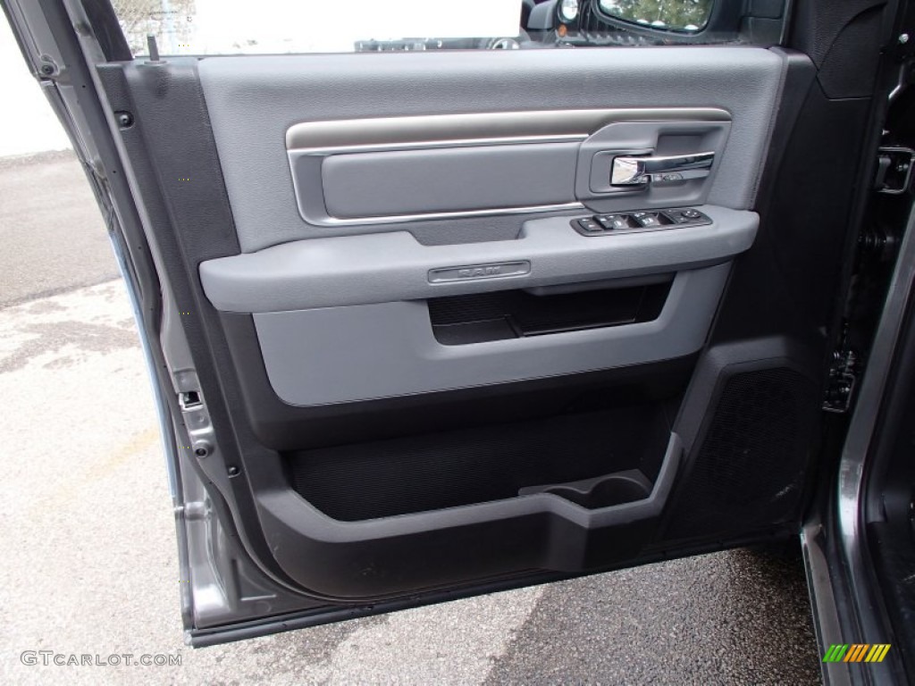 2013 Ram 1500 SLT Quad Cab 4x4 Black/Diesel Gray Door Panel Photo #78886674