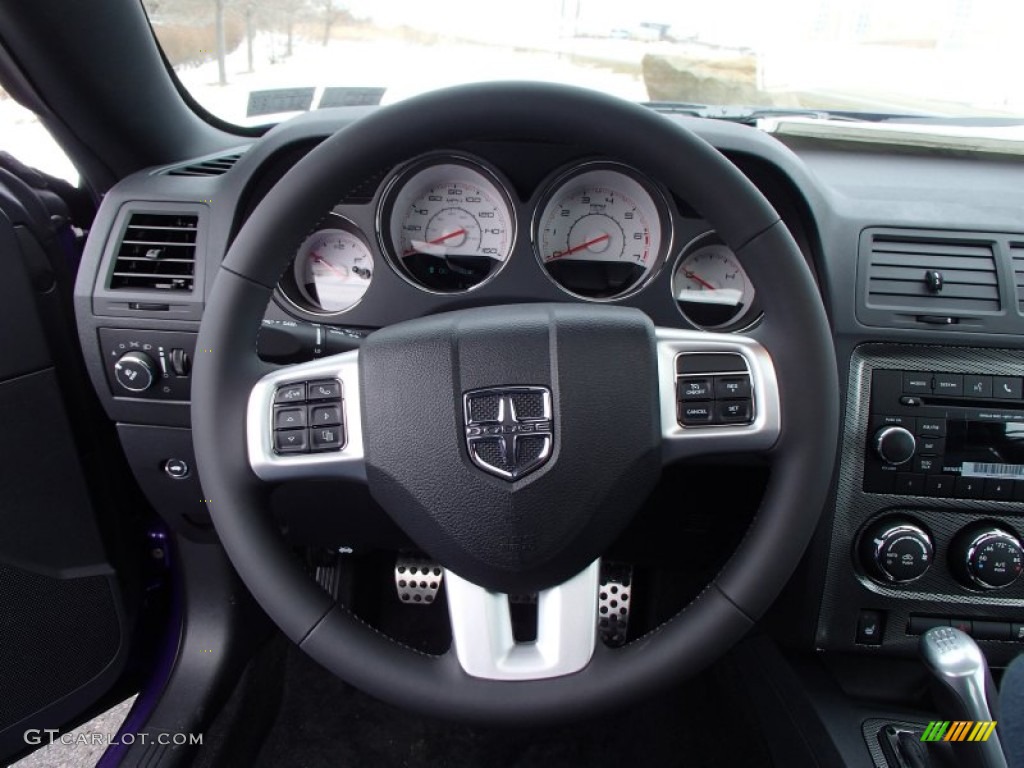 2013 Dodge Challenger R/T Classic Dark Slate Gray Steering Wheel Photo #78887700
