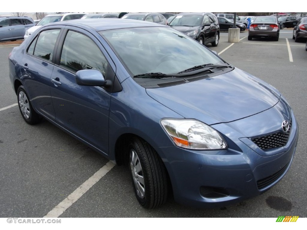 Pacific Blue Metallic 2012 Toyota Yaris Sedan Exterior Photo #78890223