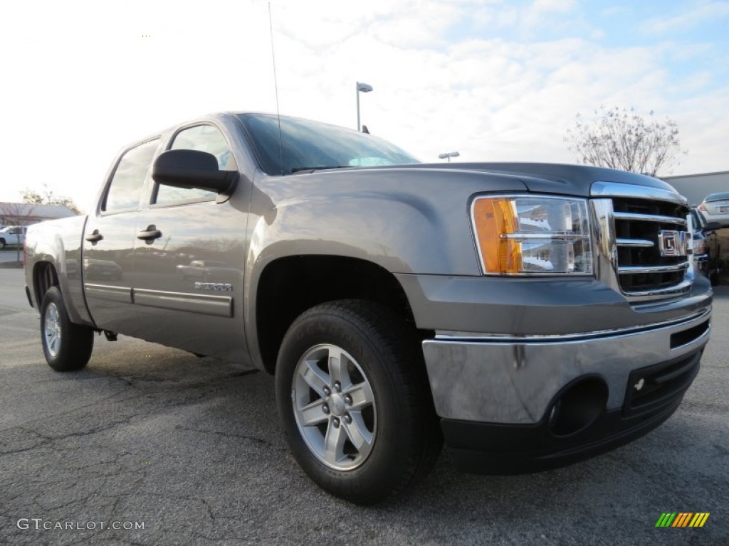 2013 Sierra 1500 SLE Crew Cab - Steel Gray Metallic / Ebony photo #1
