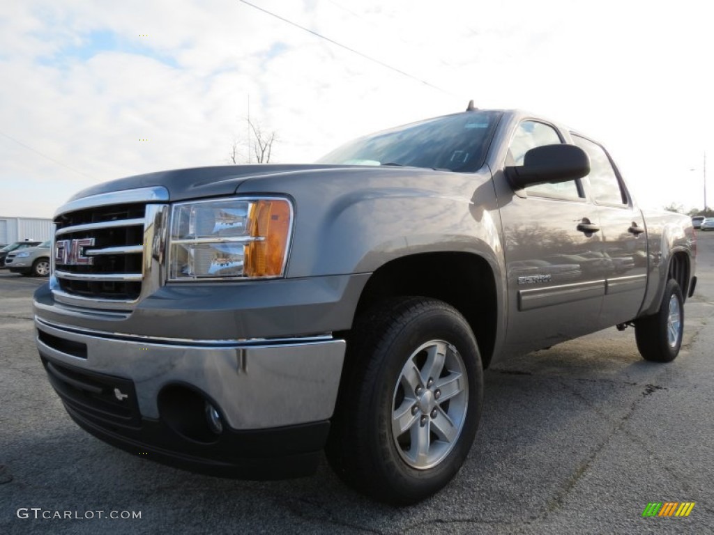 2013 Sierra 1500 SLE Crew Cab - Steel Gray Metallic / Ebony photo #3