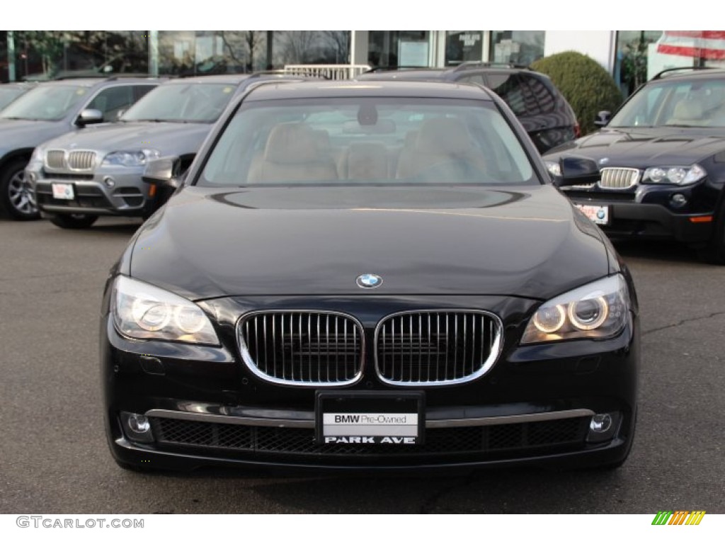 2012 7 Series 750i xDrive Sedan - Black Sapphire Metallic / Saddle/Black photo #2