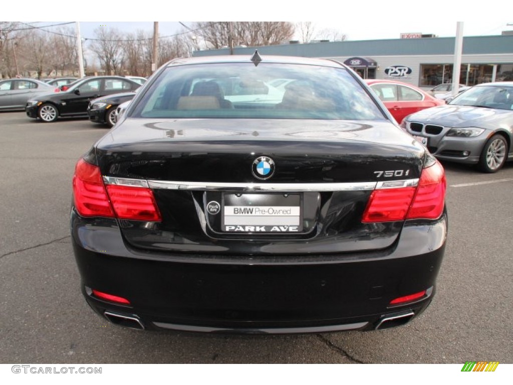 2012 7 Series 750i xDrive Sedan - Black Sapphire Metallic / Saddle/Black photo #6