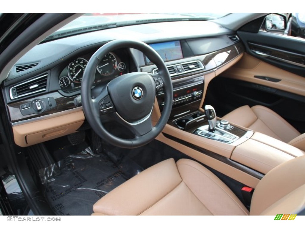 Saddle/Black Interior 2012 BMW 7 Series 750i xDrive Sedan Photo #78891363