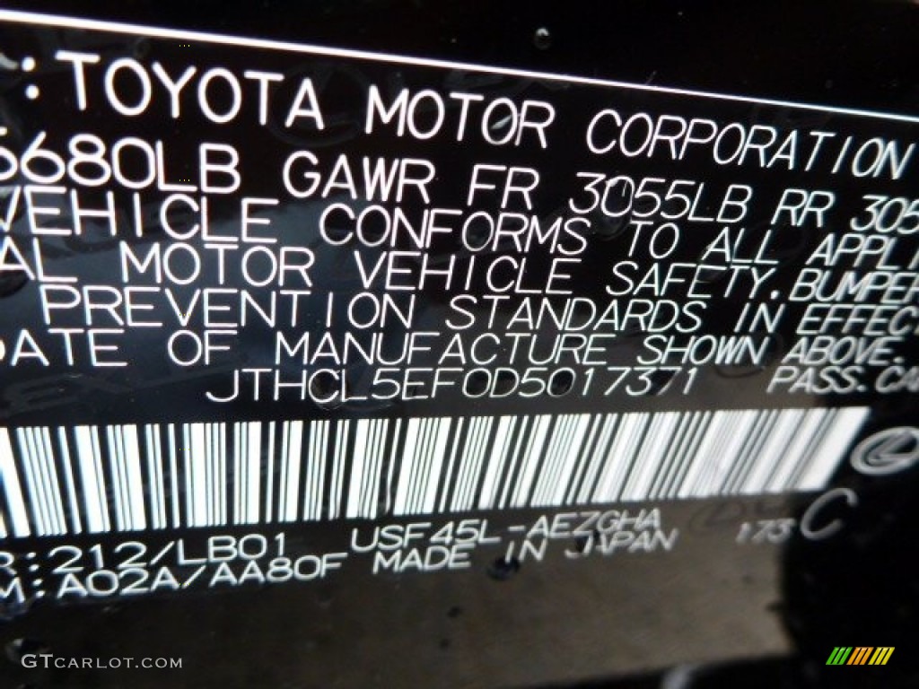 2013 LS Color Code 212 for Obsidian Black Photo #78894017
