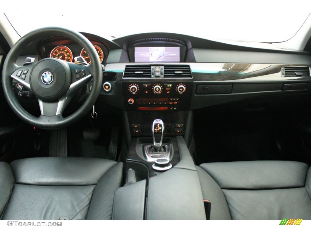 2008 BMW 5 Series 550i Sedan Black Dashboard Photo #78894281