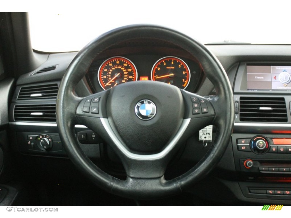 2008 BMW X5 3.0si Black Steering Wheel Photo #78896208