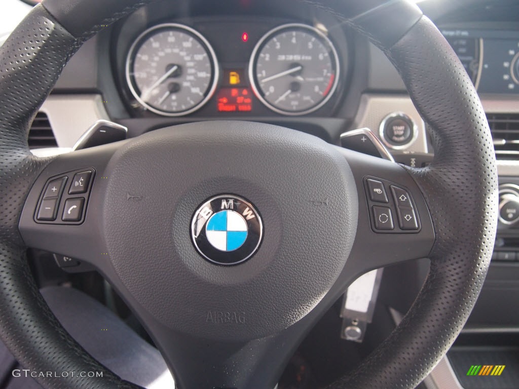 2011 BMW 3 Series 335is Coupe Black Steering Wheel Photo #78899529