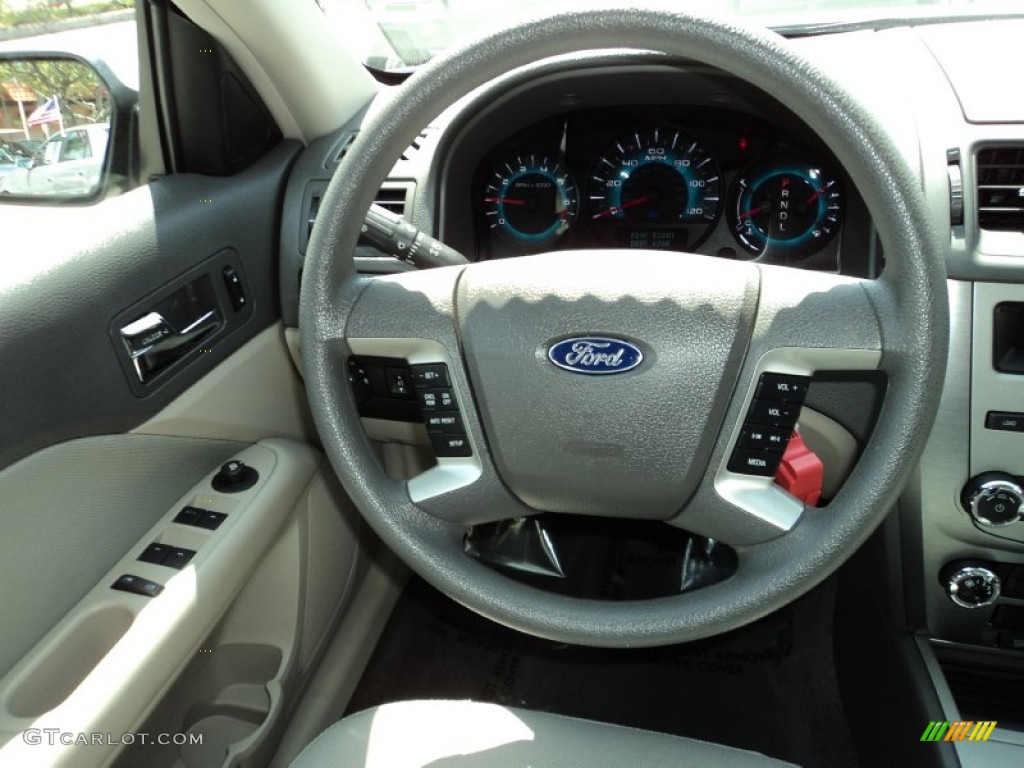 2012 Ford Fusion SE Medium Light Stone Steering Wheel Photo #78900375