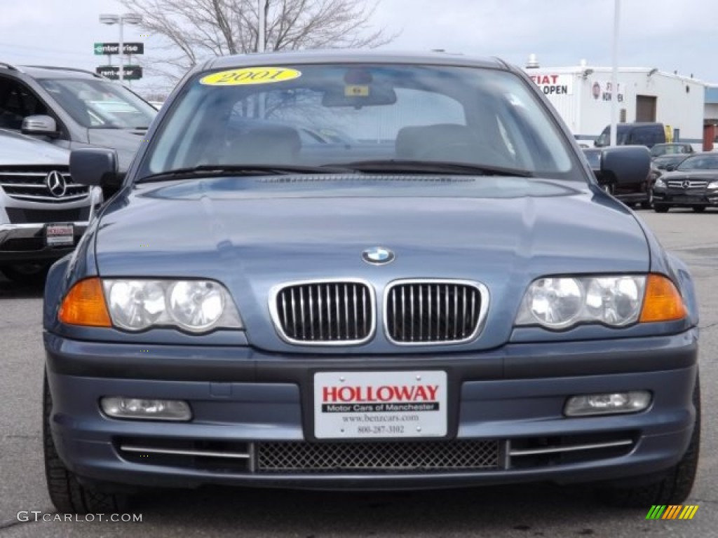2001 3 Series 330i Sedan - Steel Blue Metallic / Grey photo #2