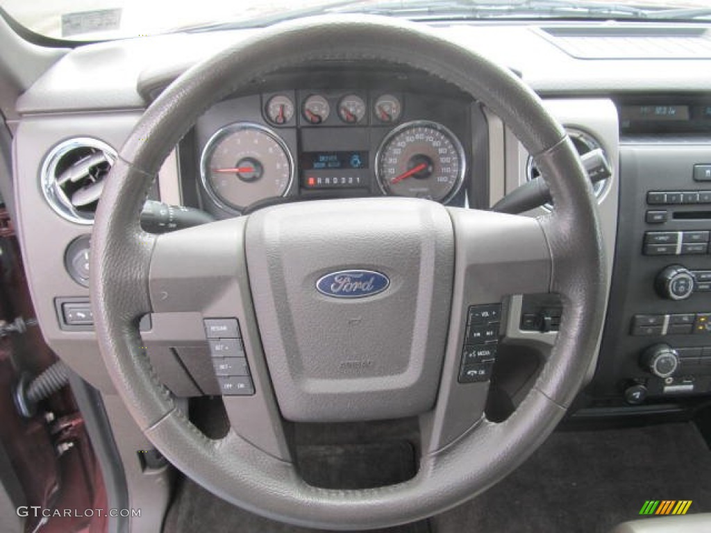 2010 Ford F150 XLT SuperCrew 4x4 Medium Stone Steering Wheel Photo #78906122