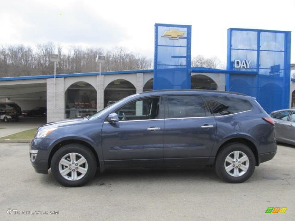 2013 Traverse LT AWD - Atlantis Blue Metallic / Ebony photo #2