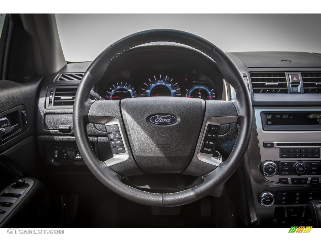 2011 Ford Fusion SEL Charcoal Black Steering Wheel Photo #78909814
