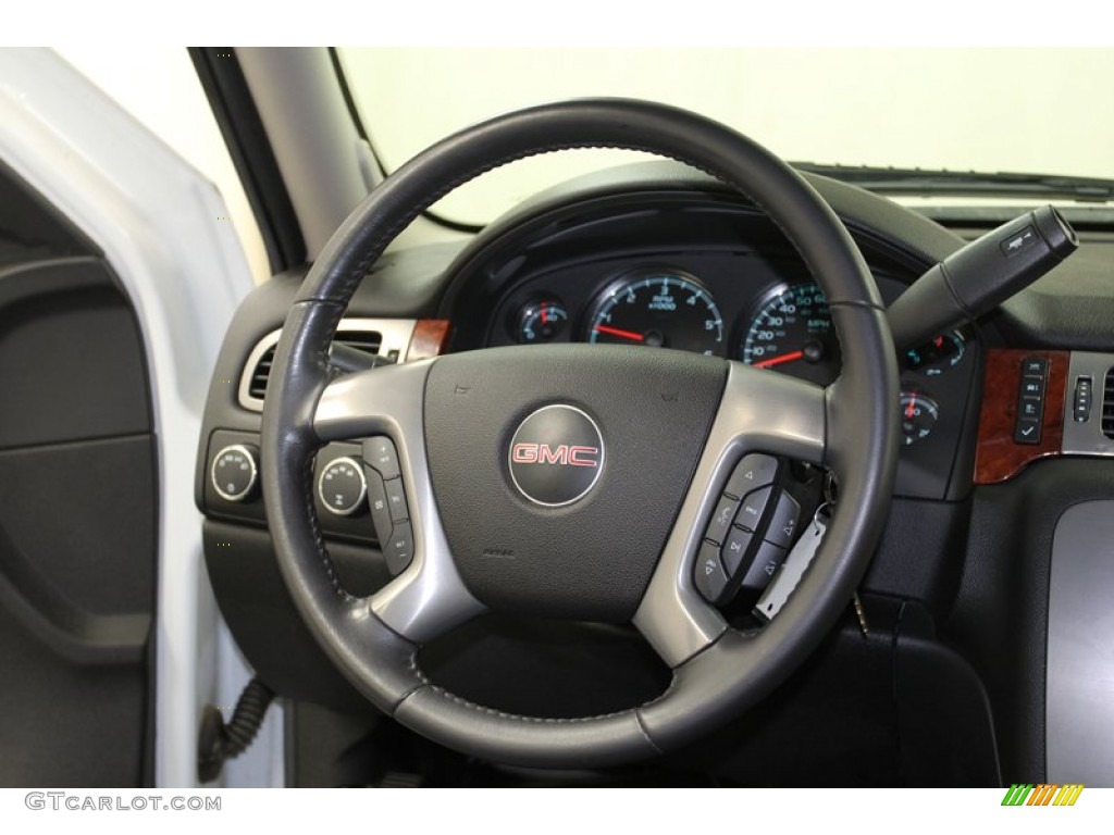 2009 GMC Sierra 1500 SLT Z71 Extended Cab 4x4 Ebony Steering Wheel Photo #78914266
