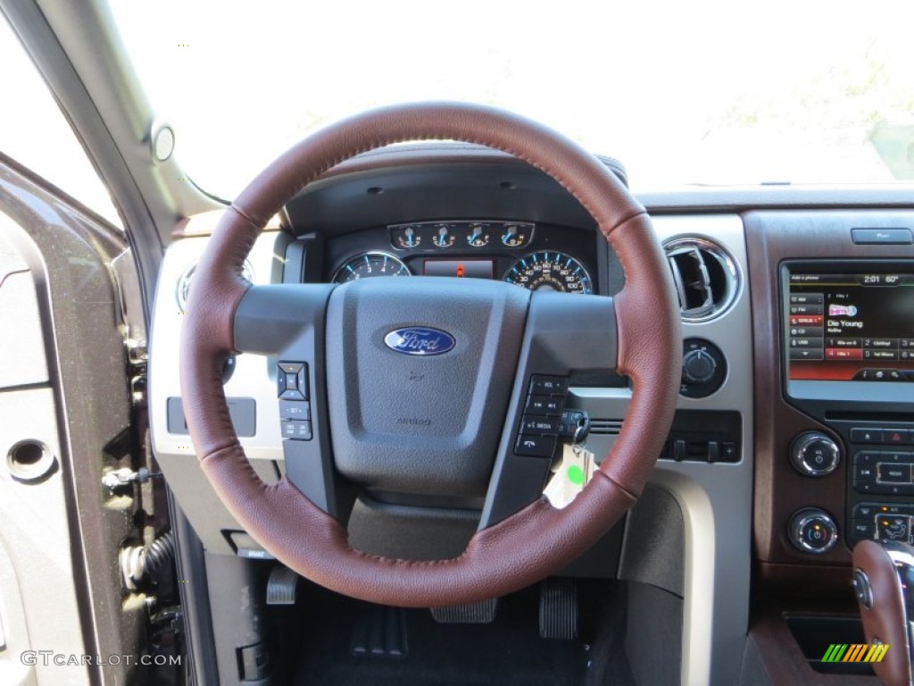 2013 Ford F150 King Ranch SuperCrew King Ranch Chaparral Leather Steering Wheel Photo #78915271