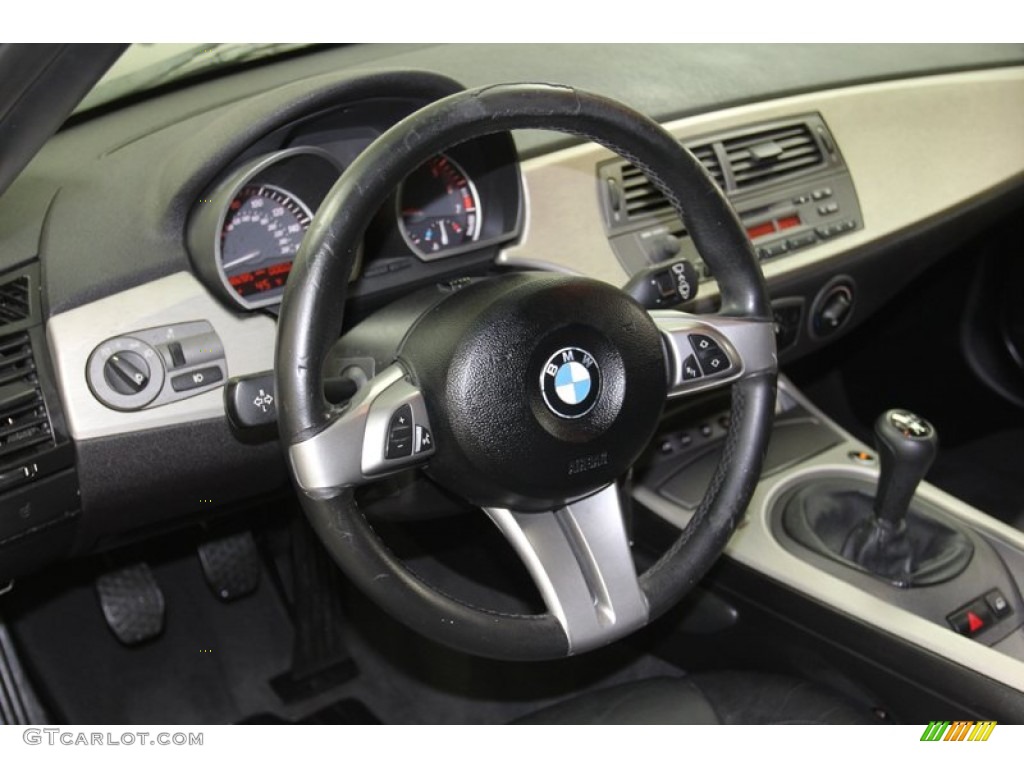 2004 BMW Z4 2.5i Roadster Black Steering Wheel Photo #78917725