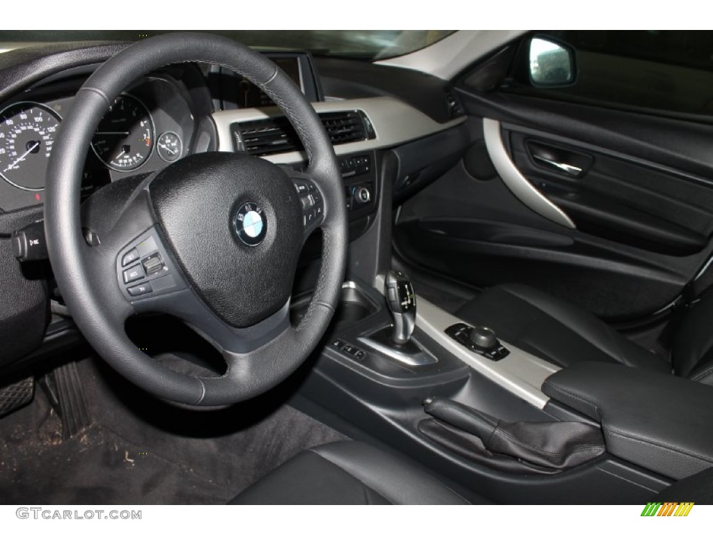 2012 BMW 3 Series 328i Sedan Black Steering Wheel Photo #78923593