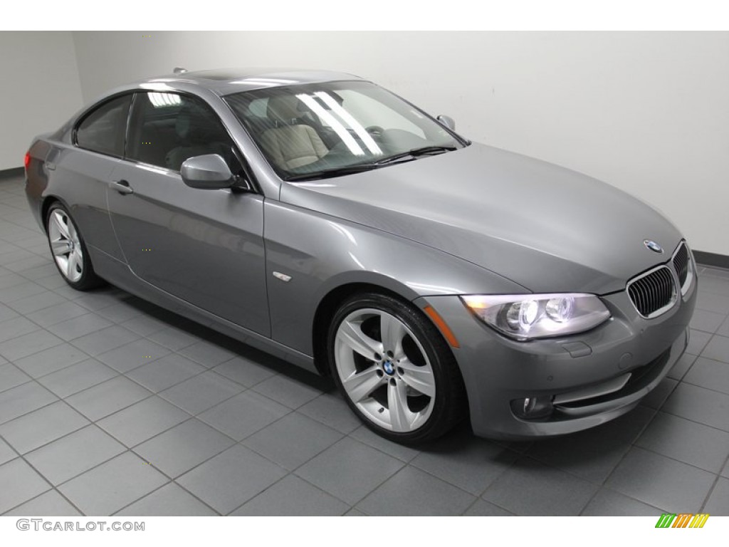 2011 3 Series 328i Coupe - Space Gray Metallic / Oyster/Black Dakota Leather photo #8