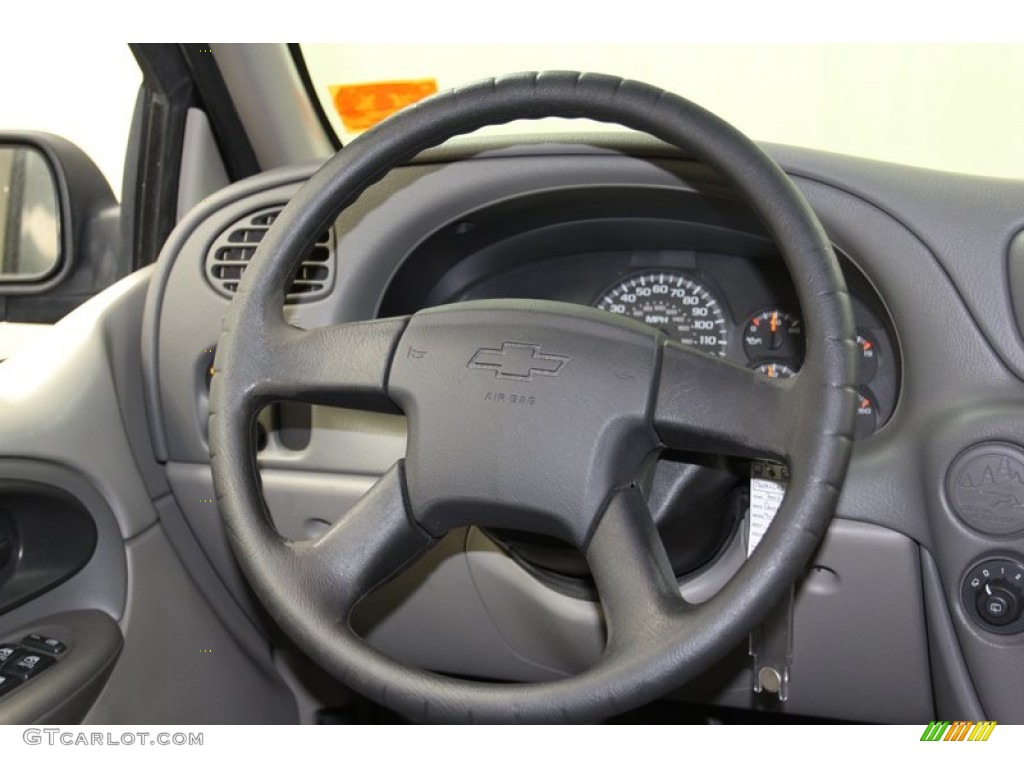 2003 Chevrolet TrailBlazer LS Medium Pewter Steering Wheel Photo #78925476