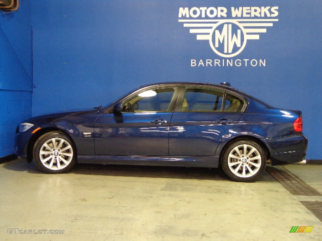 2011 3 Series 328i xDrive Sedan - Deep Sea Blue Metallic / Beige Dakota Leather photo #4