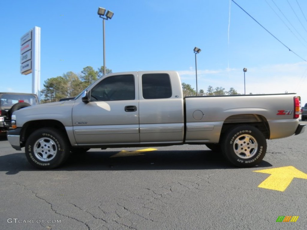 1999 Silverado 1500 LS Extended Cab 4x4 - Light Pewter Metallic / Medium Oak photo #4