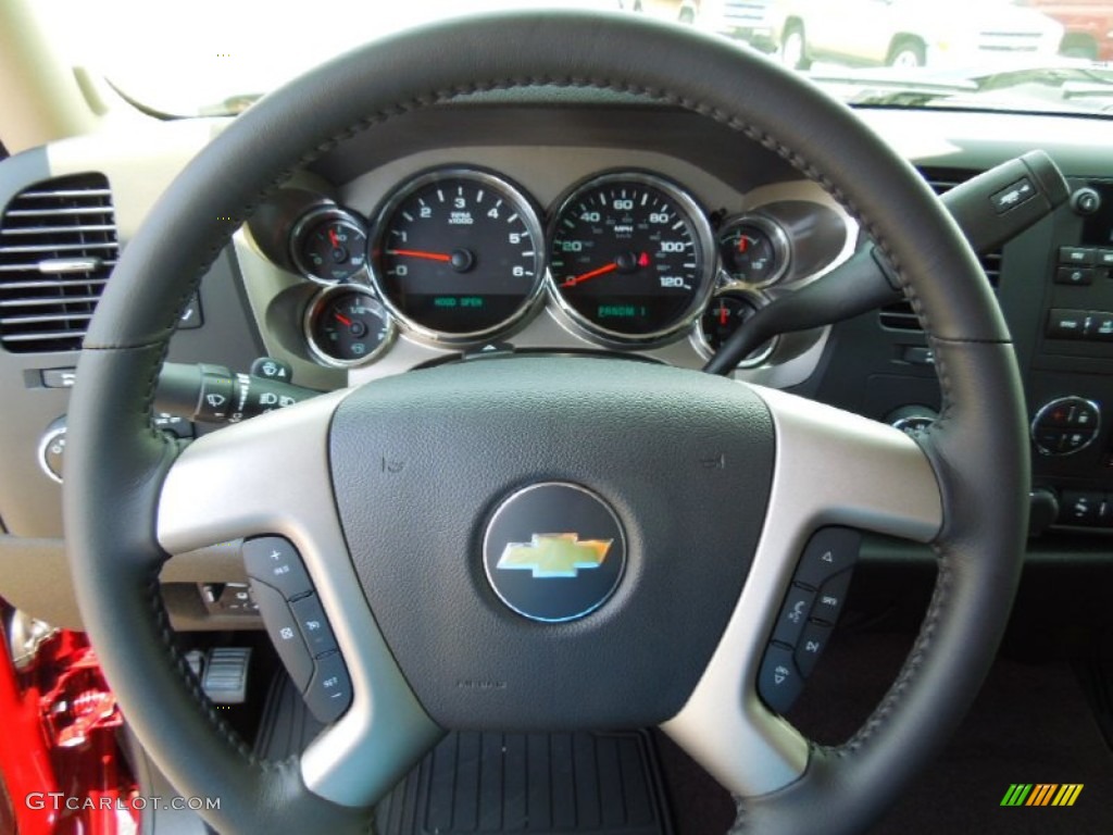 2013 Chevrolet Silverado 2500HD LT Extended Cab 4x4 Ebony Steering Wheel Photo #78928083