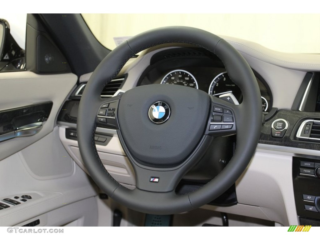 2013 BMW 7 Series 750Li Sedan Oyster Steering Wheel Photo #78929801