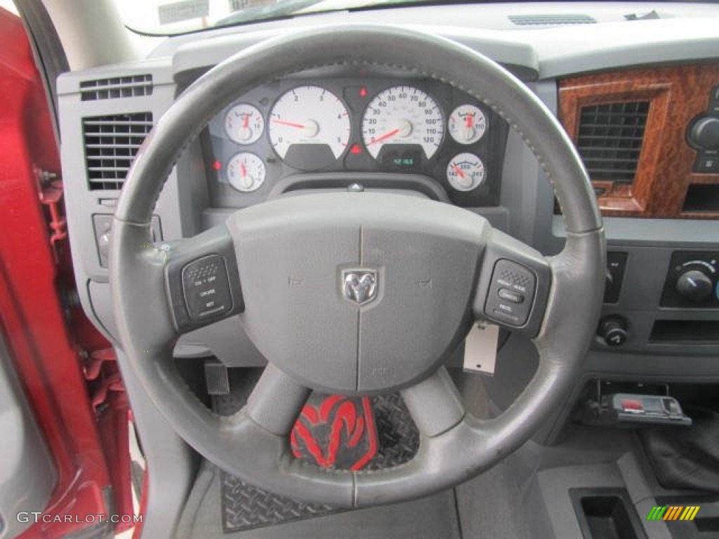 2006 Dodge Ram 3500 SLT Mega Cab 4x4 Medium Slate Gray Steering Wheel Photo #78930071